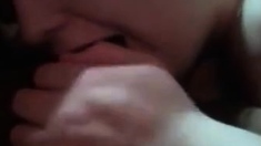 White girl pleasing her black boyfriend by sucking his BBC