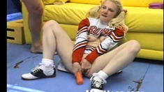 Naughty blonde teen slut enjoying hardcore gang banging fun