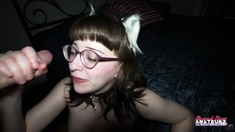 Hot blowjob from a brunette in POV