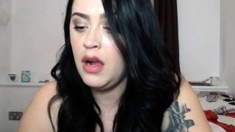 Beautiful teen brunette Jessica Sinn masturbates