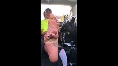 Hot amateur european foot and pantyhose fetish