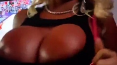 Beautiful blonde nanny and big boobed blonde MILF get pumped