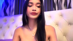 Close up with teen blonde sex doll rubbing her cunt