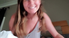 Chubby Brunette Big Boobs Dildo Masturbation