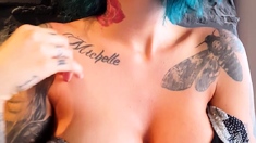 Big boobs milf masturbates with her dildo