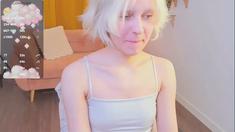 Amateur Blonde with Tiny Titties Masturbates with Fruit