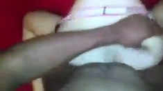 Fat Black Jock Barebacks Amateur in Strap
