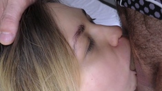 Amateur brunette teen blowjob and cumshot