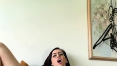 Big boobs milf masturbates with her dildo
