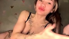 Curly Blonde Teen Records Solo Dildo Masturbation More At