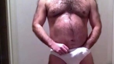 Hairy Daddy Strips And Plays
