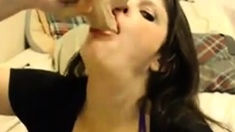 Cam Girl Dildo's Her Mouth So Messy