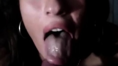 Amateur facial cumshot And licked the sperm