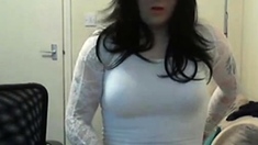 Crossdresser Lydia Lust cumshot