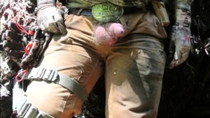 Cut cock and hairy balls. Pissing