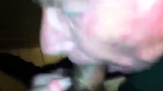 White head grandpa quicky in restroom